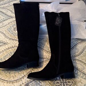 New in box, Aqua Diva tall black suede boots
 size 10 M